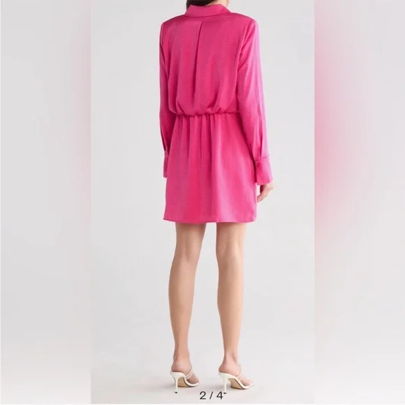 BCBG Hot Pink Chiffon Short Dress. NWT, Meduim - Picture 4 of 7